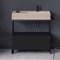 Modern  Console Vanity, Travertine Style Sink, 35